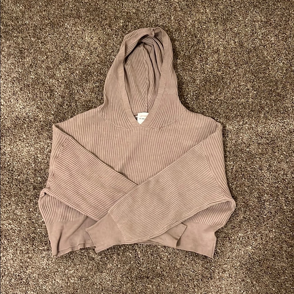 Pink Rose Tan Cowl Neck Sweater